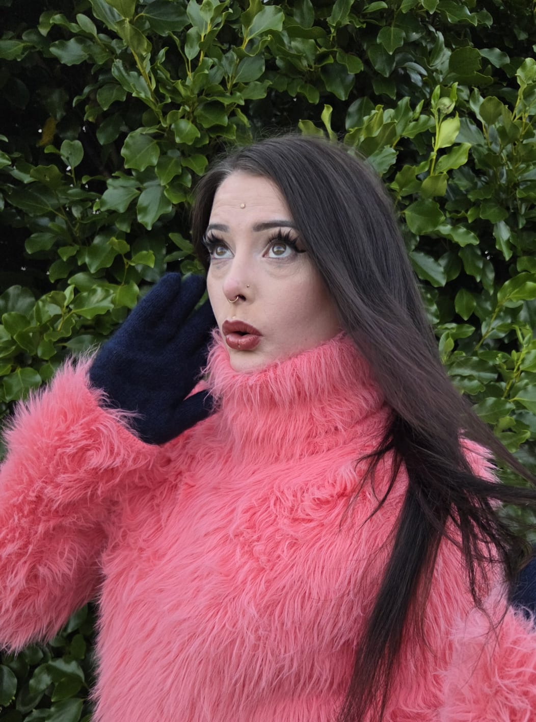Pink Foxy Fur 50cm/20 inch Turtleneck Sweater