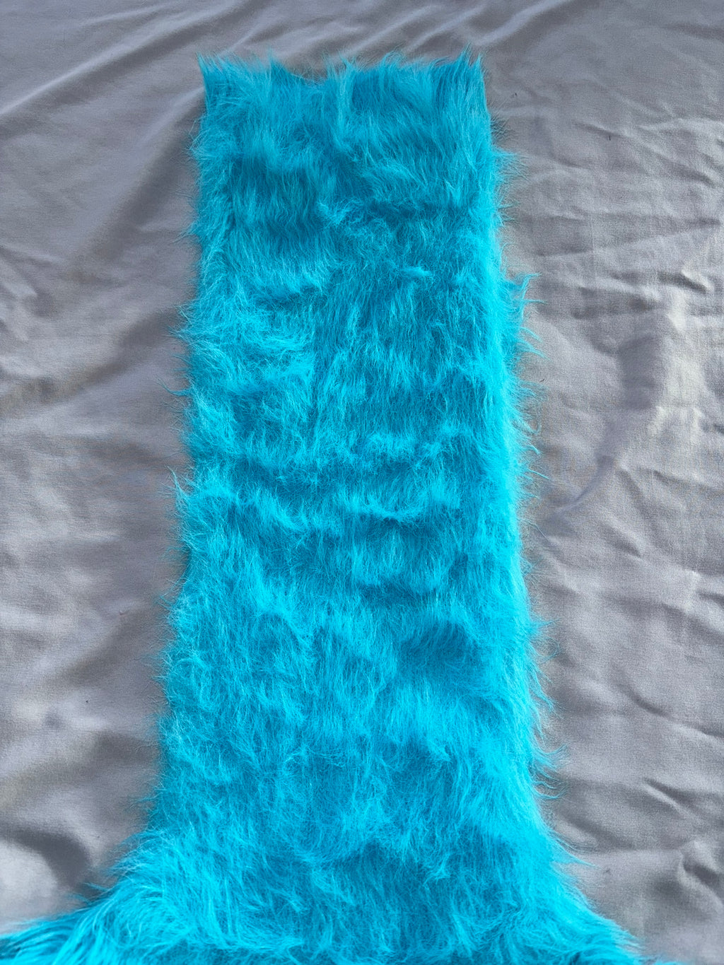 Aqua Electric Blue Foxy Fur 50cm/20 inch Turtleneck Sweater