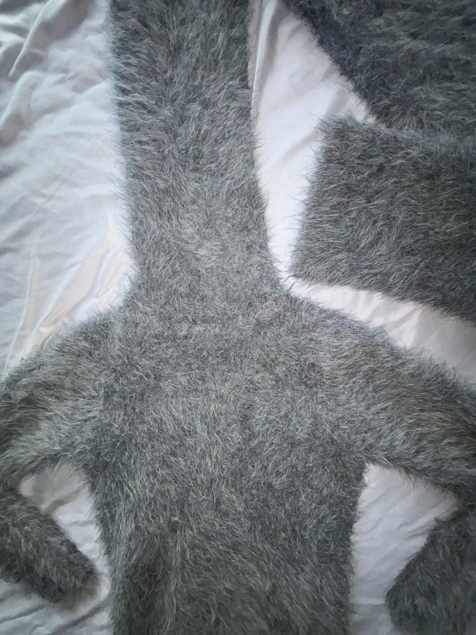 Gray Angora 200cm/80 inch Turtleneck Sweater Dress