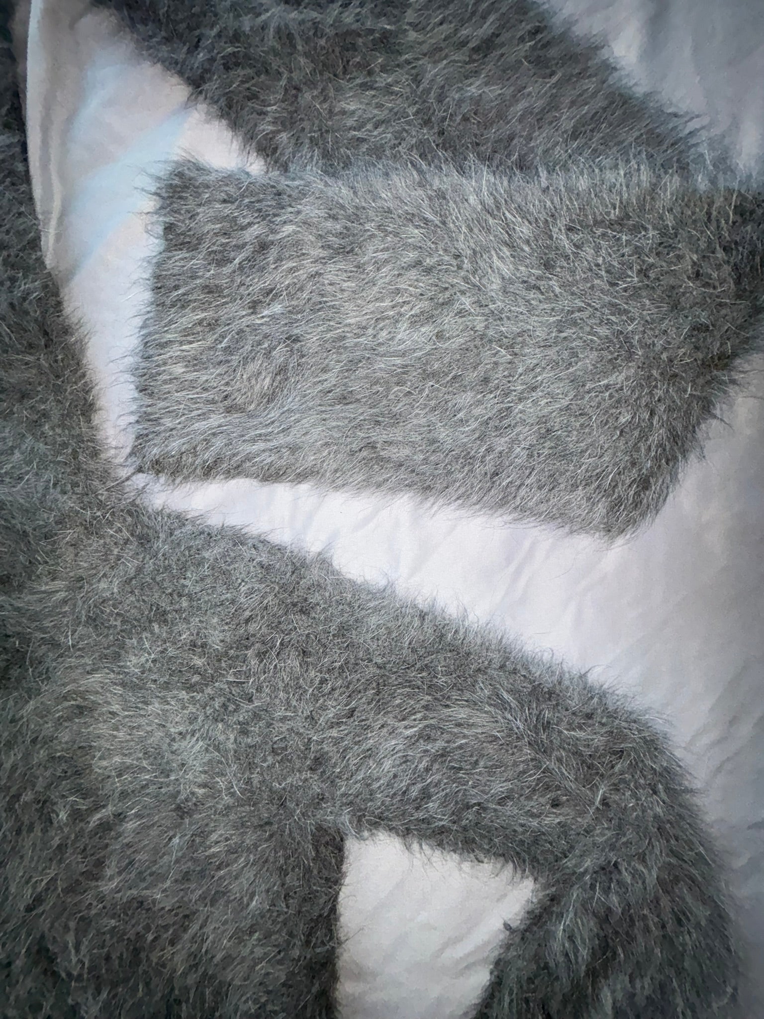 Gray Angora 200cm/80 inch Turtleneck Sweater Dress