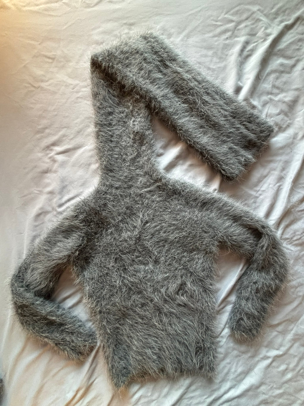 Gray Angora 100cm/40 inch Turtleneck Sweater
