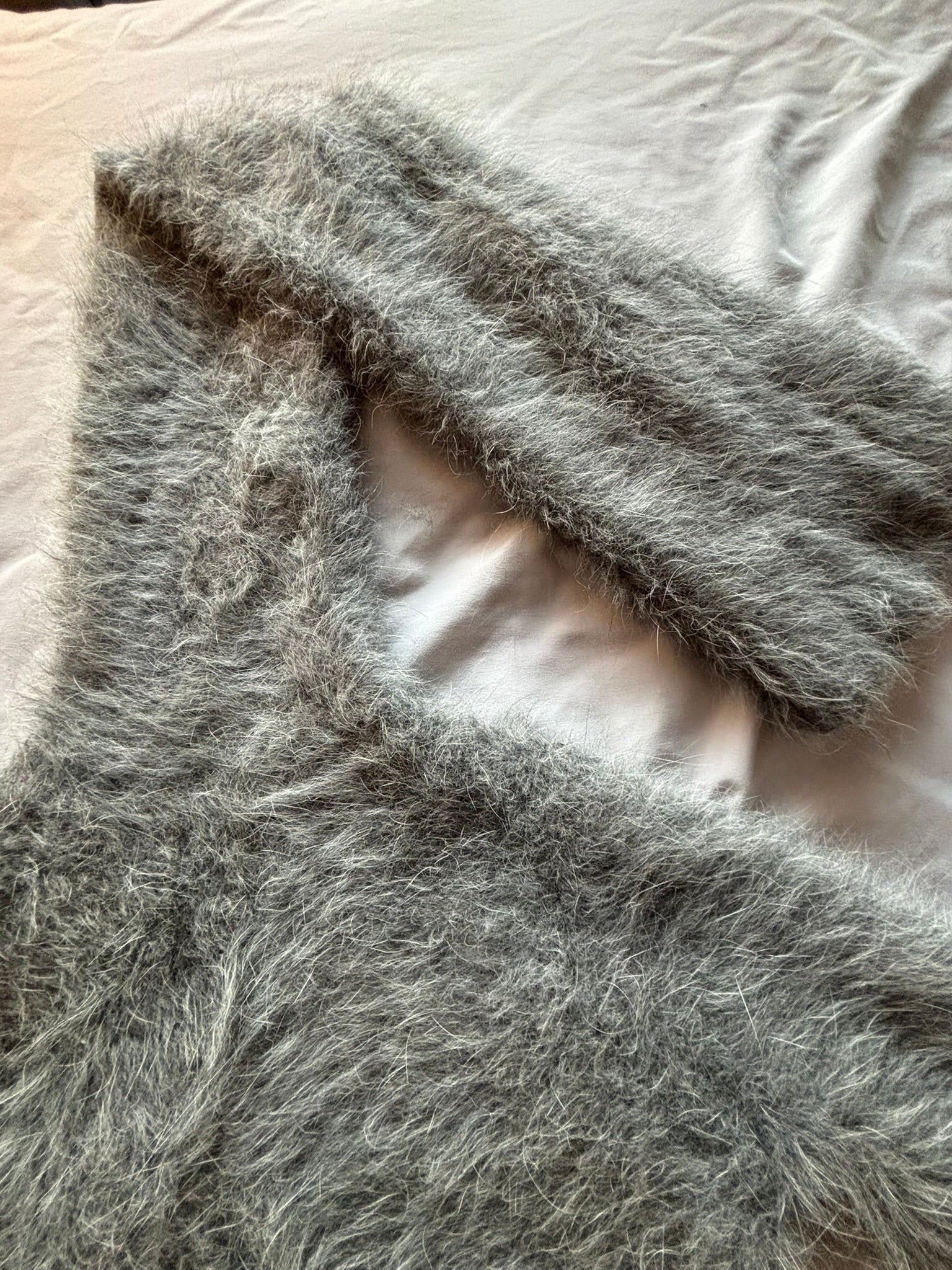 Gray Angora 100cm/40 inch Turtleneck Sweater