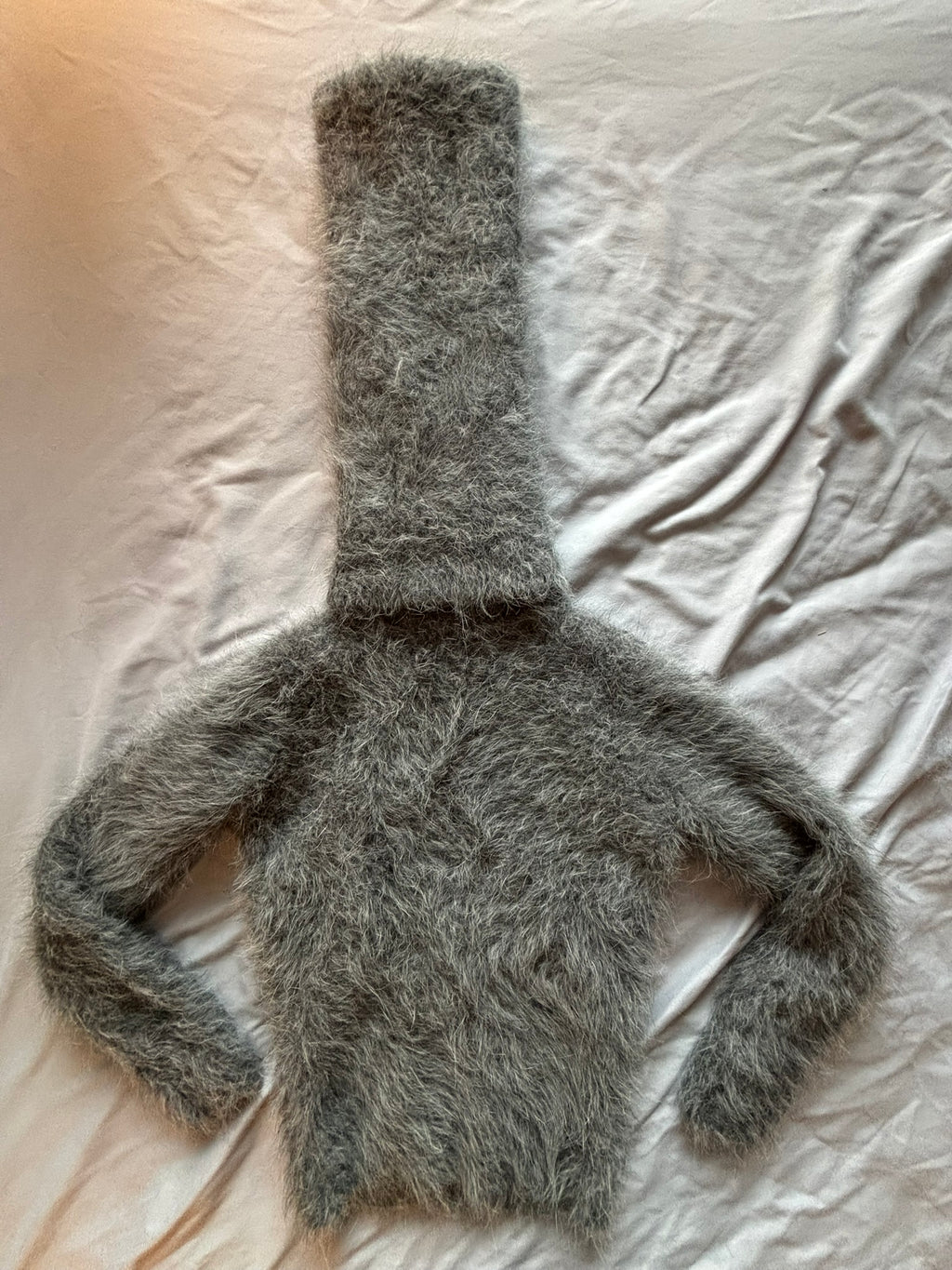 Gray Angora 100cm/40 inch Turtleneck Sweater