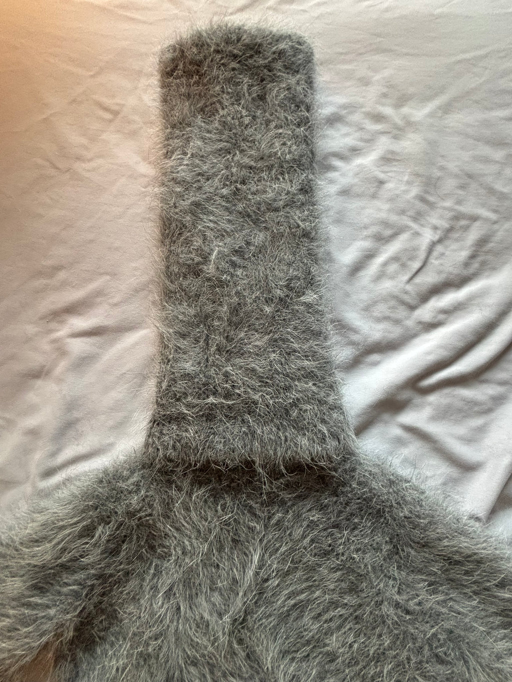 Gray Angora 100cm/40 inch Turtleneck Sweater