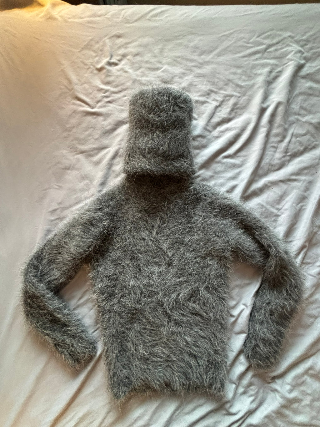Gray Angora 100cm/40 inch Turtleneck Sweater