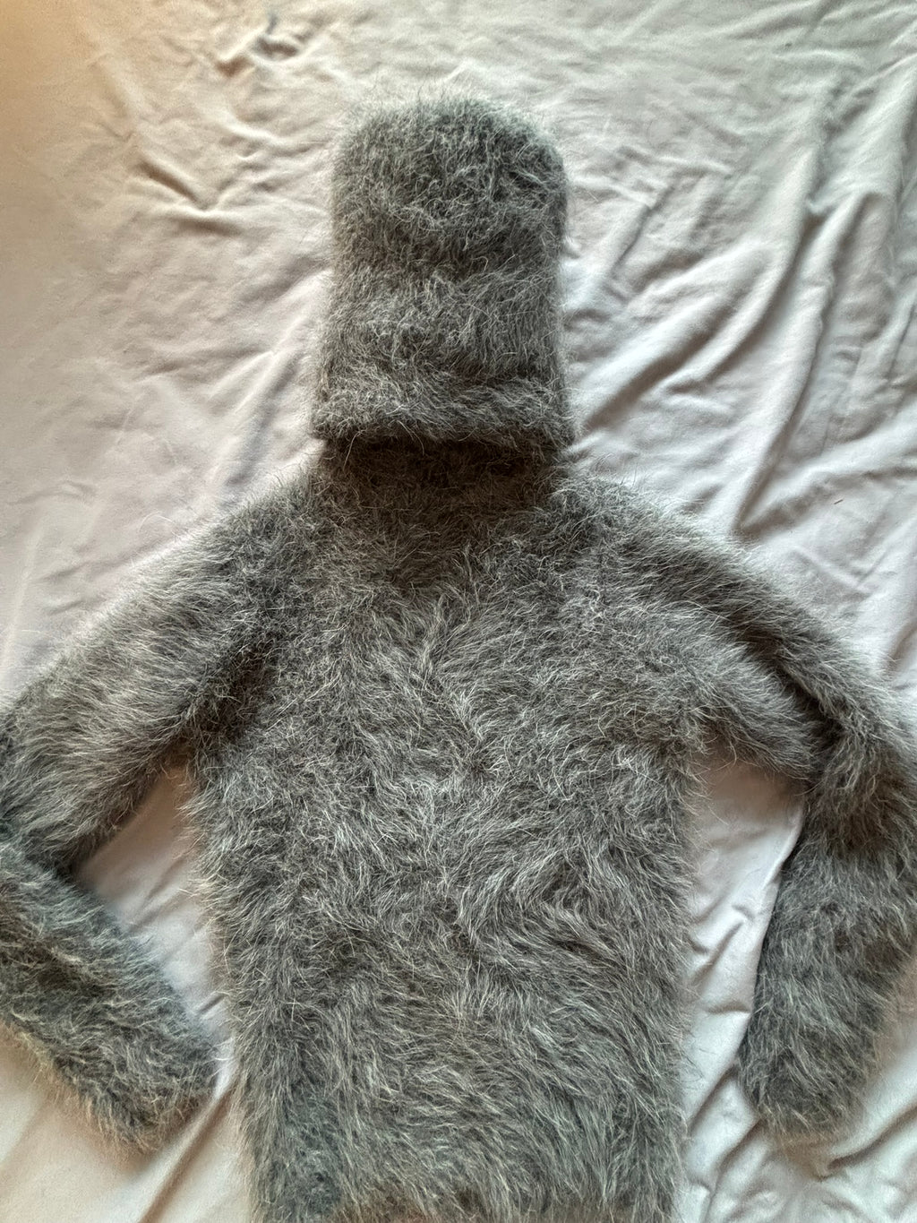 Gray Angora 100cm/40 inch Turtleneck Sweater
