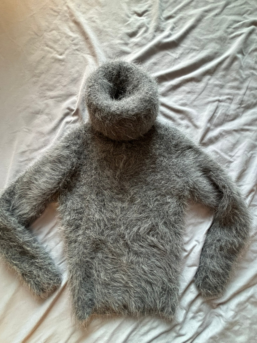 Gray Angora 100cm/40 inch Turtleneck Sweater