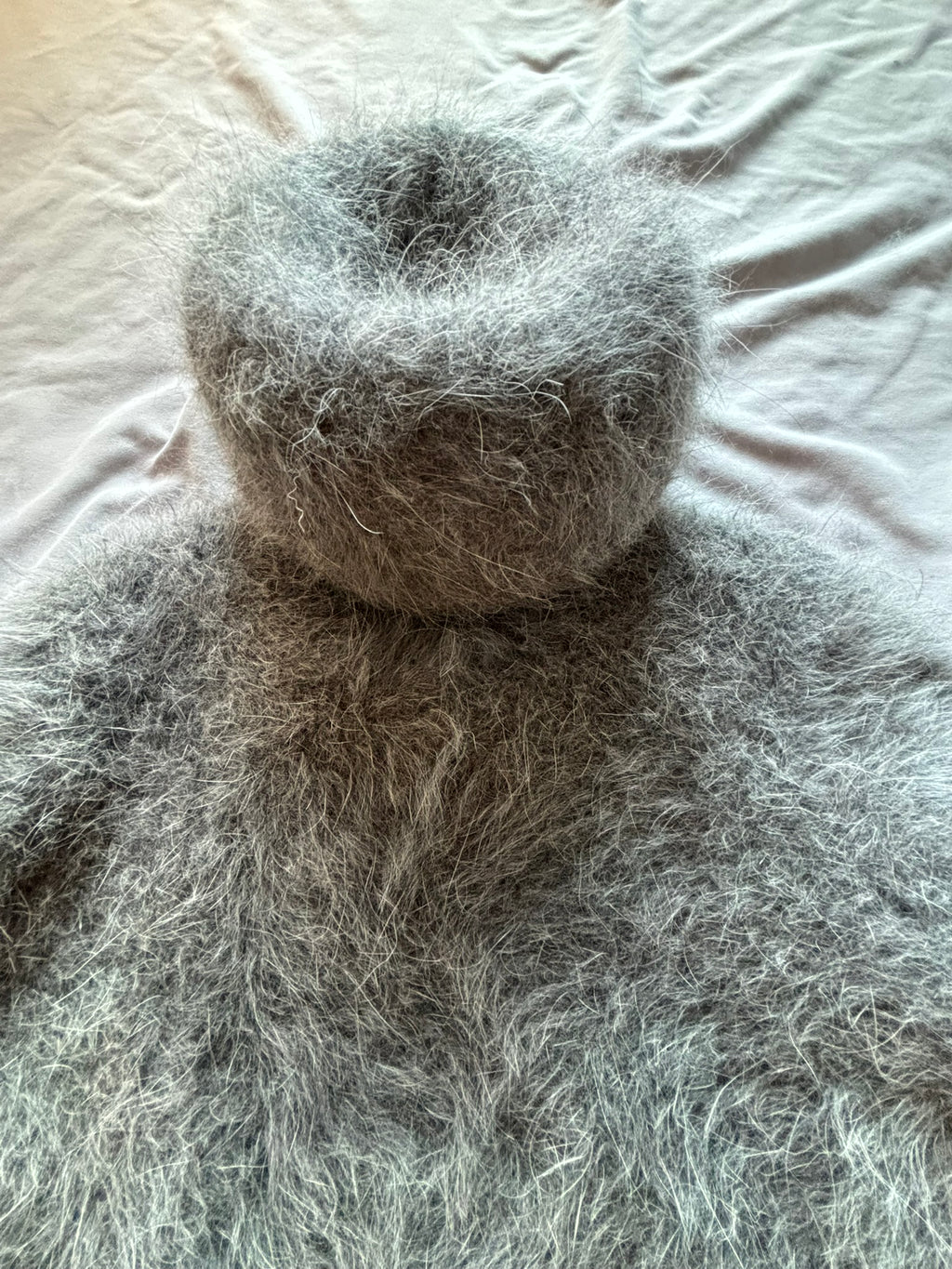 Gray Angora 100cm/40 inch Turtleneck Sweater