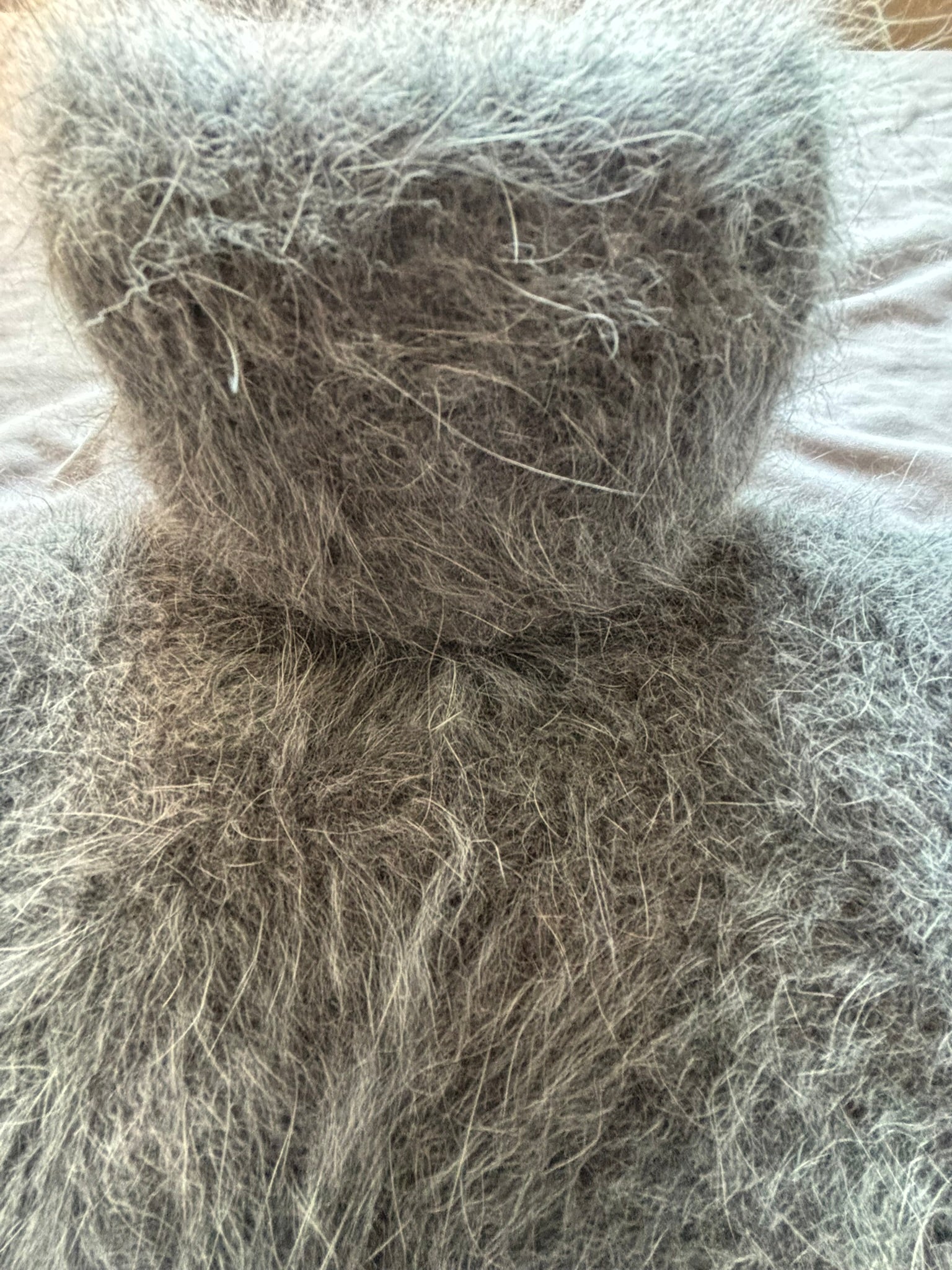 Gray Angora 100cm/40 inch Turtleneck Sweater