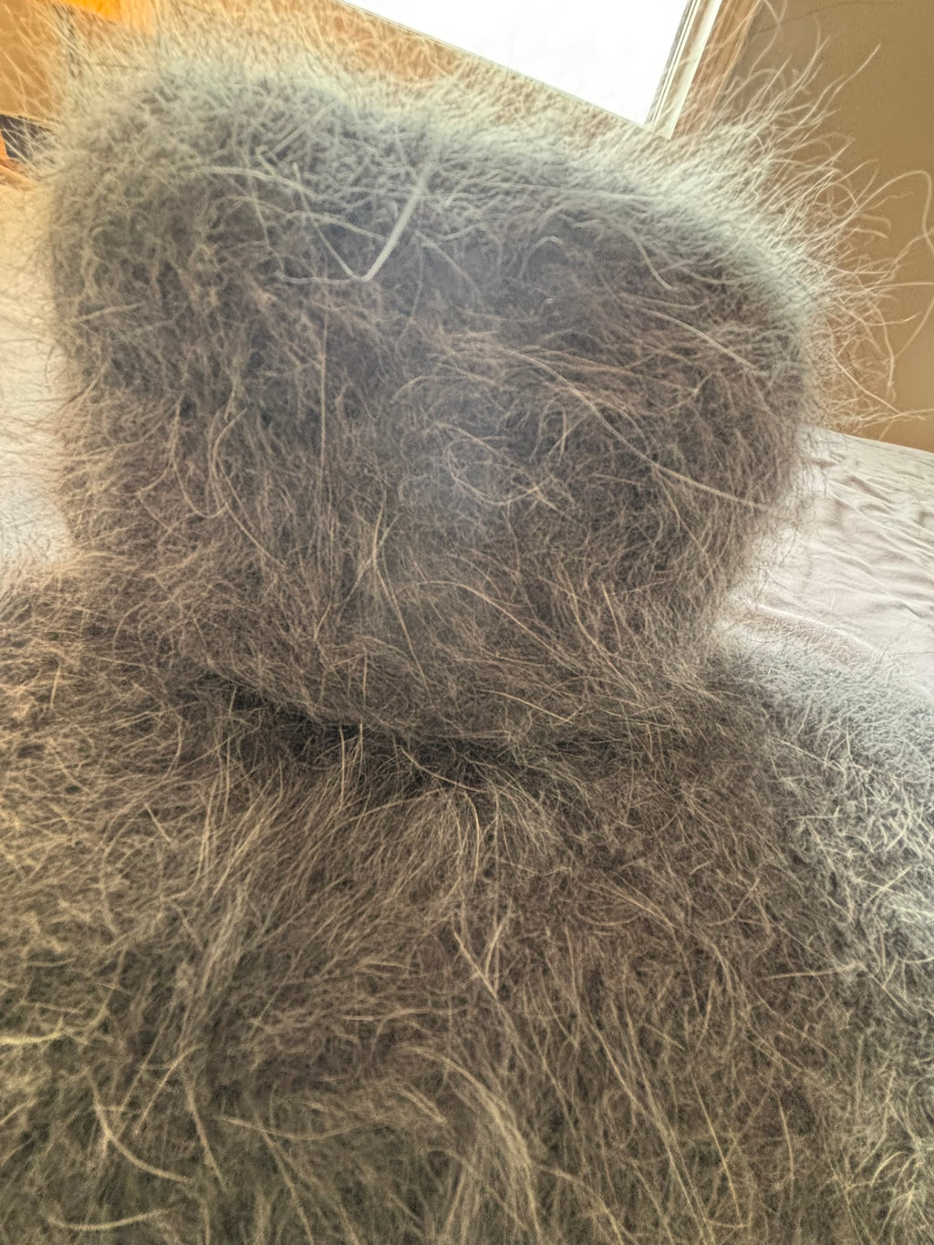 Gray Angora 100cm/40 inch Turtleneck Sweater
