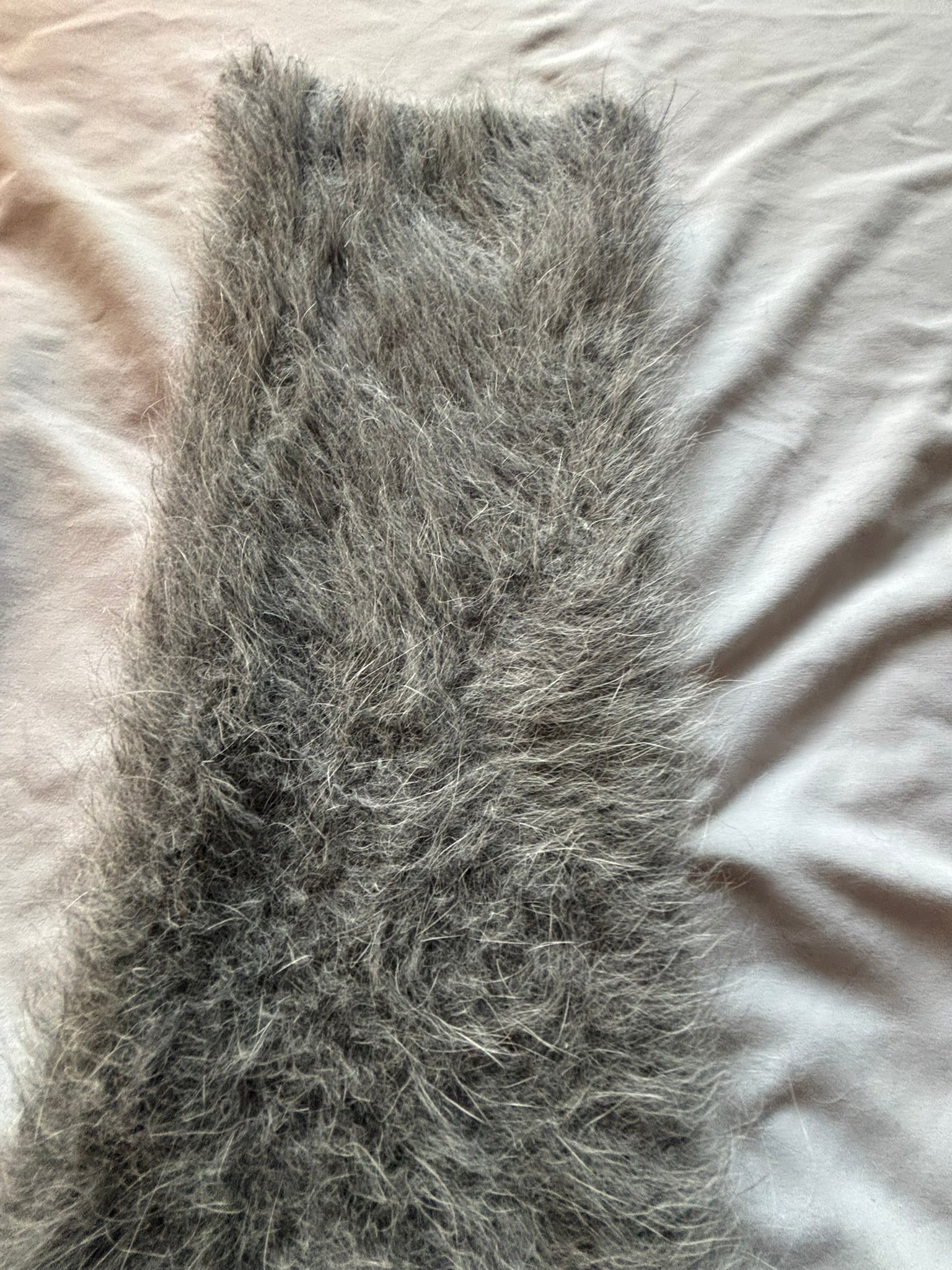 Gray Angora 50cm/20 inch Turtleneck Sweater Dress