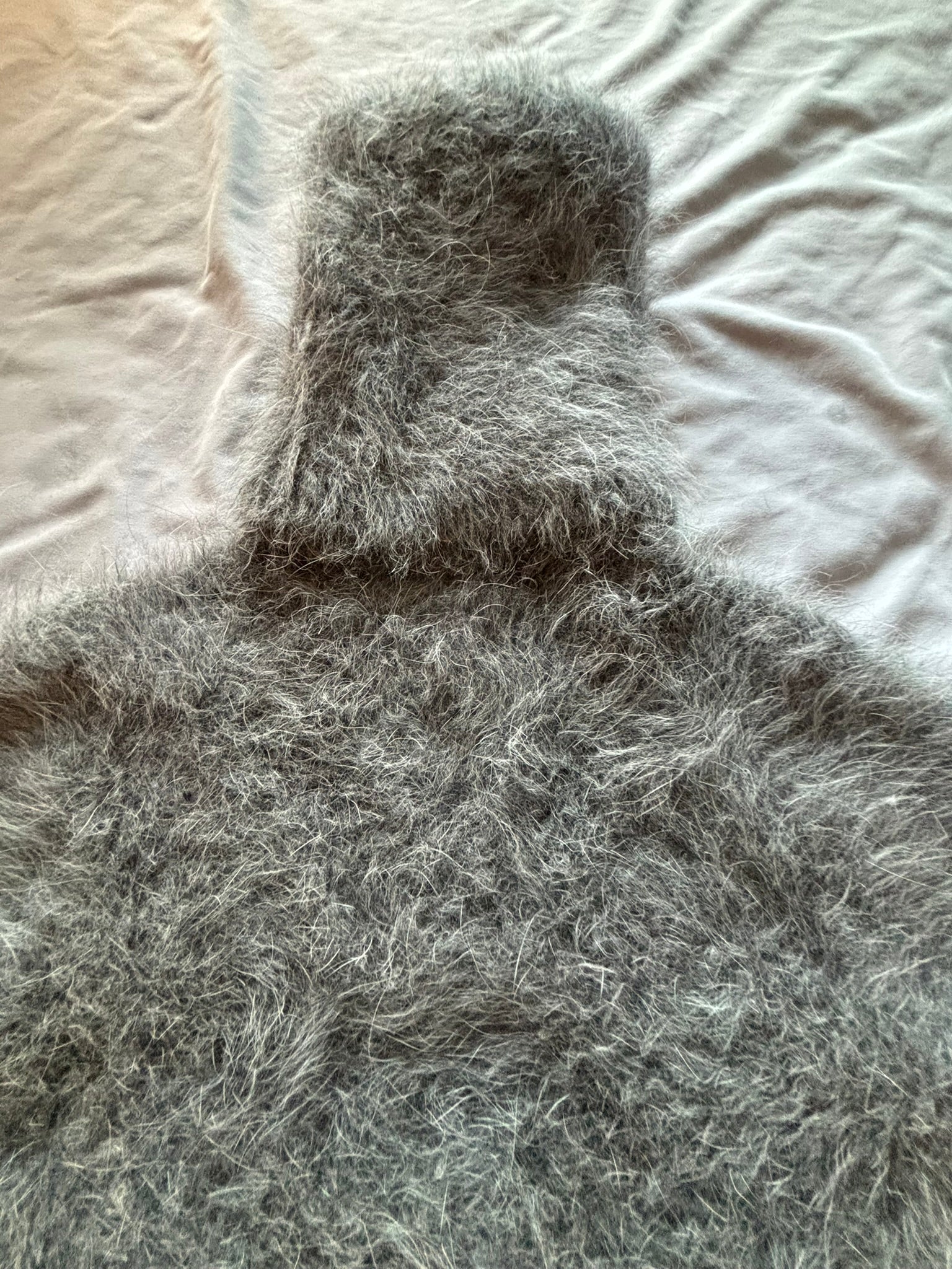 Gray Angora 50cm/20 inch Turtleneck Sweater Dress