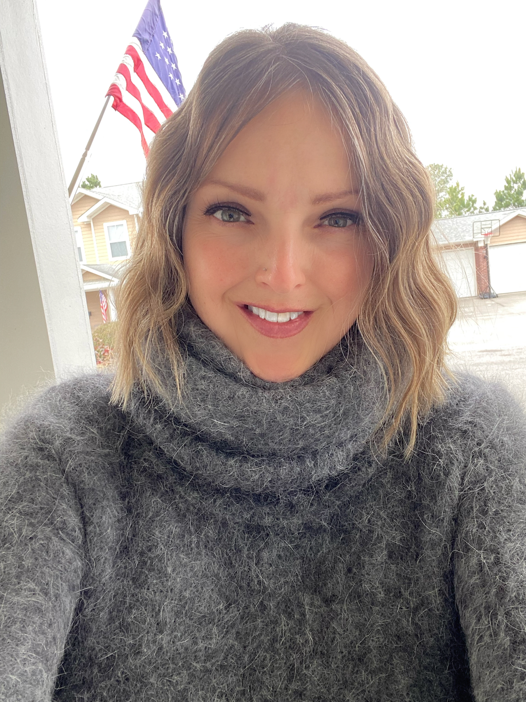 Gray Angora 100cm/40 inch Turtleneck Sweater