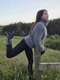 Gray Angora 100cm/40 inch Turtleneck Sweater