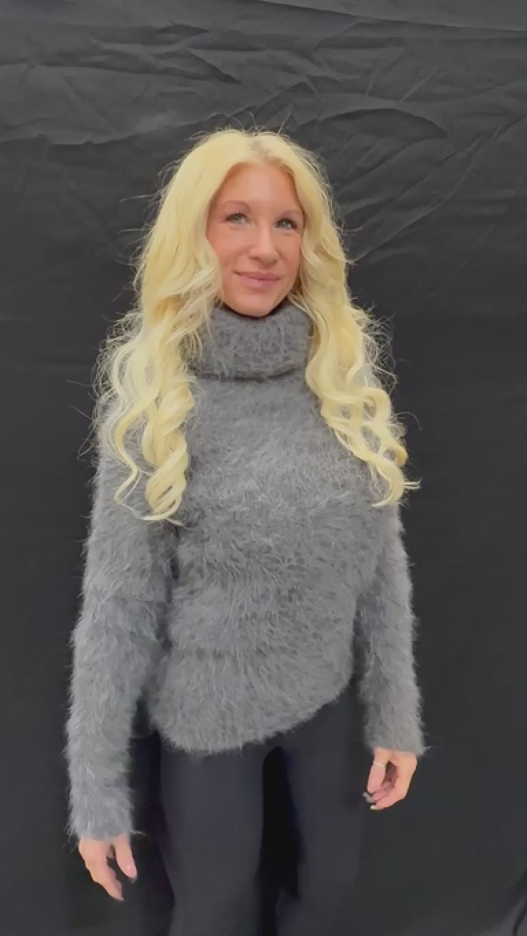 Gray Angora 50cm/20 inch Turtleneck Sweater